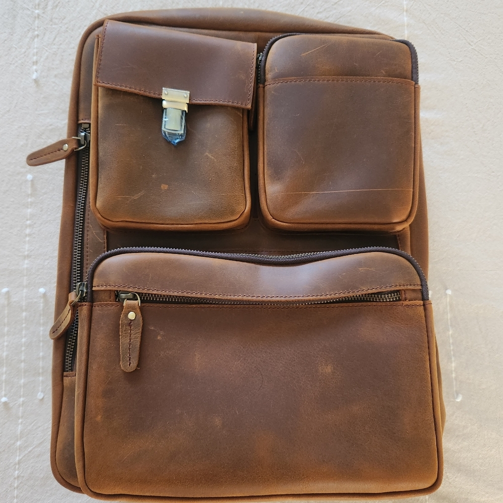 TIDING Genuine Leather Convertible Backpack, briefcase, messanger bag